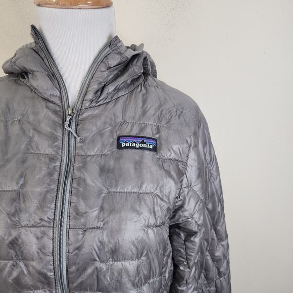 Patagonia Jacket Womens XS Gray Micro Puff Sweater Puffer Quilted Hoody 84040 - Picture 2 of 9